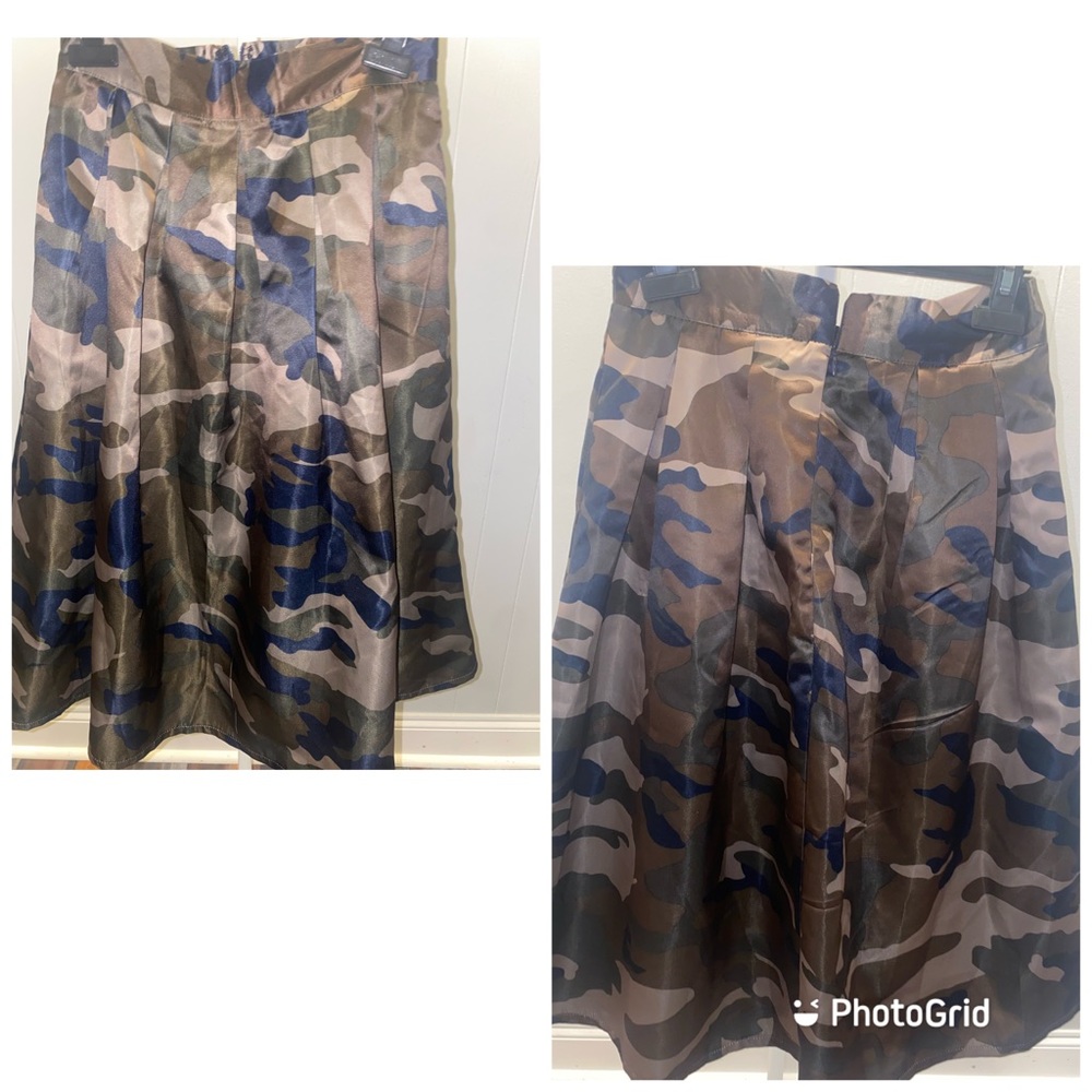 Camo French Kiss a-line full skirt size S NWOT